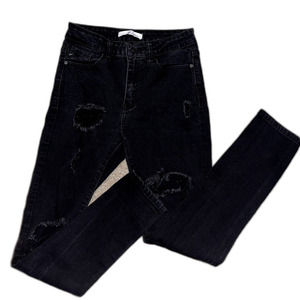 KanCan Women's 7 (27) Black Distressed Skinny Jeans Everyday Comfort Denim